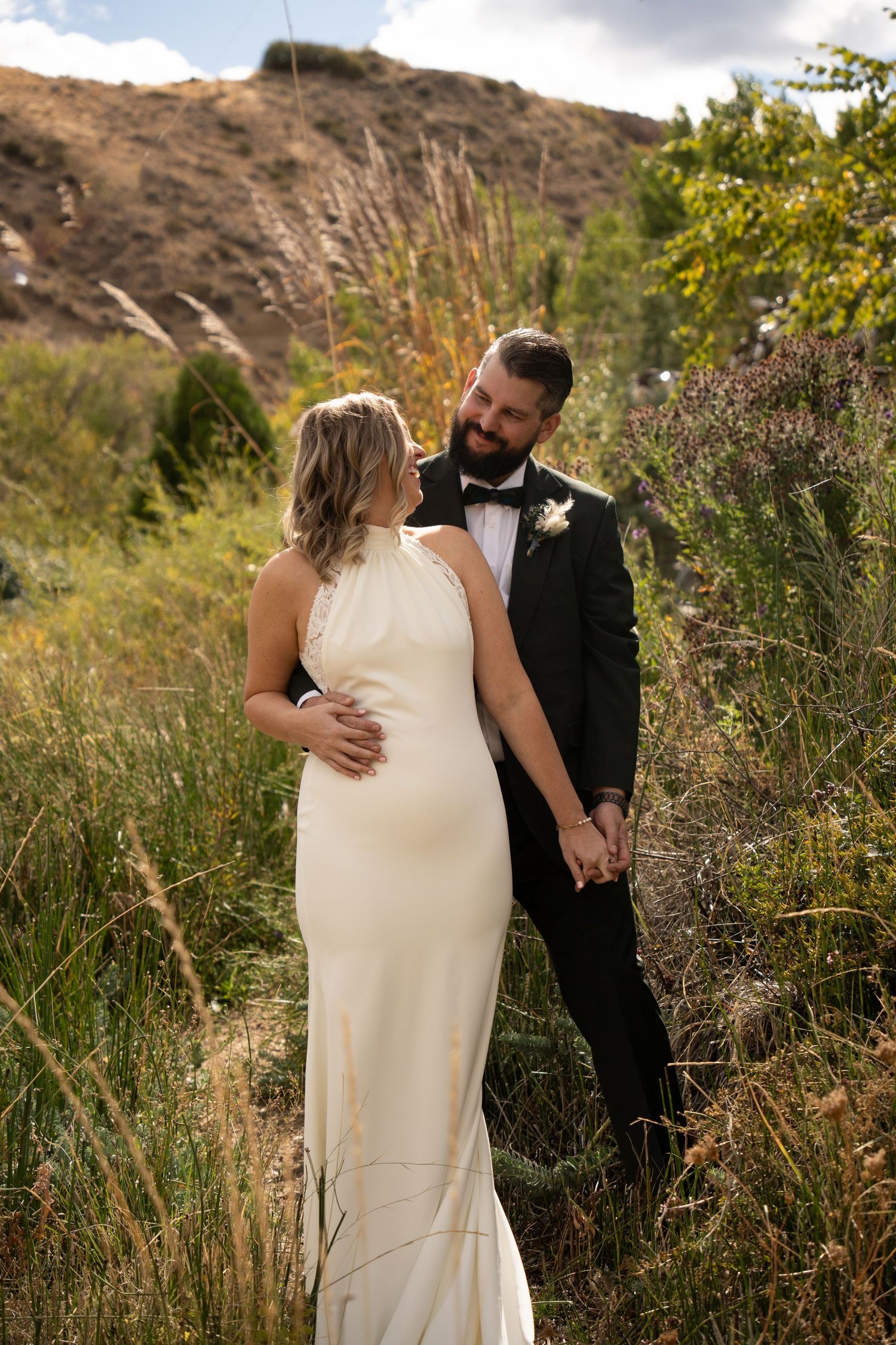 couple hugging after wild adventure ceremony in Saint George Utah